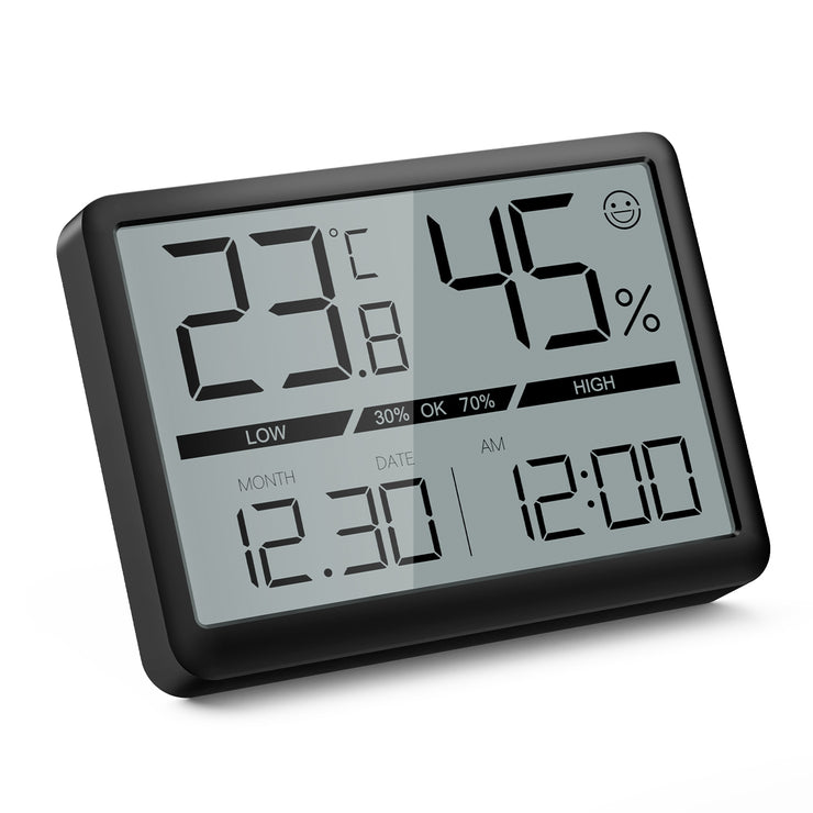 Room Thermometer Hygrometer with Clock (Model: 9922)