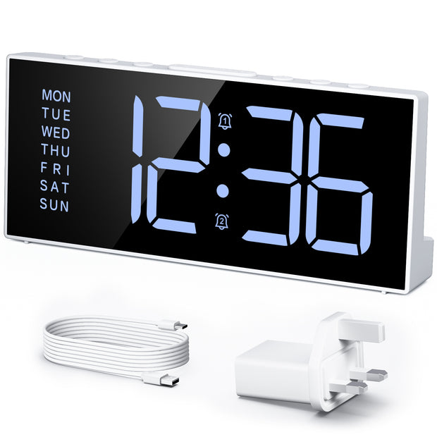 Digital Bedside Alarm Clock with Large Digits with UK Plug (Model: G11)