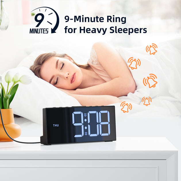 Digital Bedside Alarm Clock with Large Digits with Europlug (Model: G1 ...