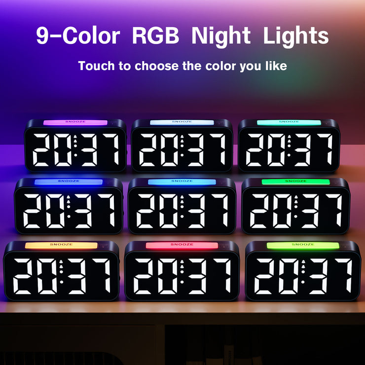 Large LED Display Night Light Alarm Clock with Europlug (Model: 8010B)