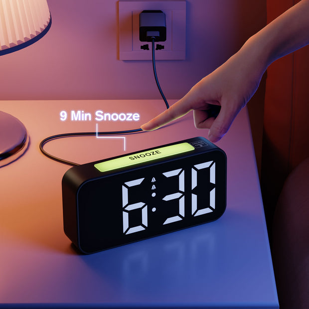 Large LED Display Night Light Alarm Clock with Europlug (Model: 8010B)