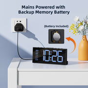 Digital Bedside Alarm Clock with Large Digits with UK Plug (Model: G11)