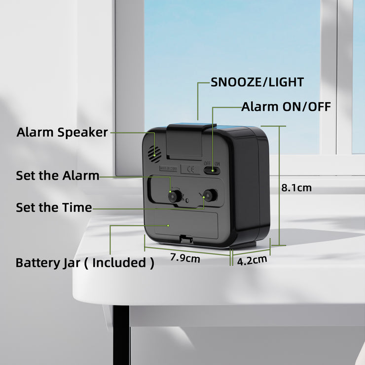 Silent Non-Ticking Alarm Clock (Model: PT157)