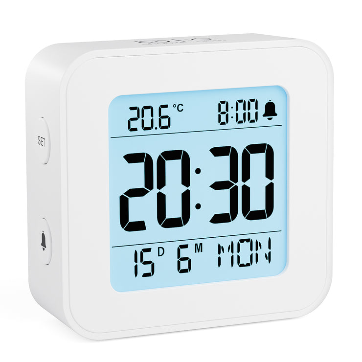 Battery-Powered Bedside Alarm Clock (Model: E0544)