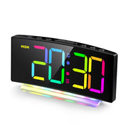 Curved Display RGB Night Light Alarm Clock with Europlug (Model: G10)