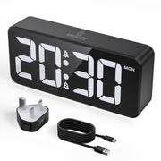 Mains Powered Alarm Clock with UK Plug (Model: E13)