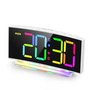 Curved Display RGB Night Light Alarm Clock with Europlug (Model: G10)