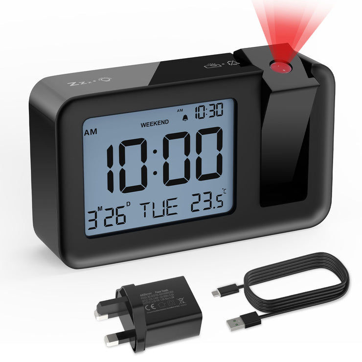 Projection Alarm Clock with UK Plug (Model: 5235)