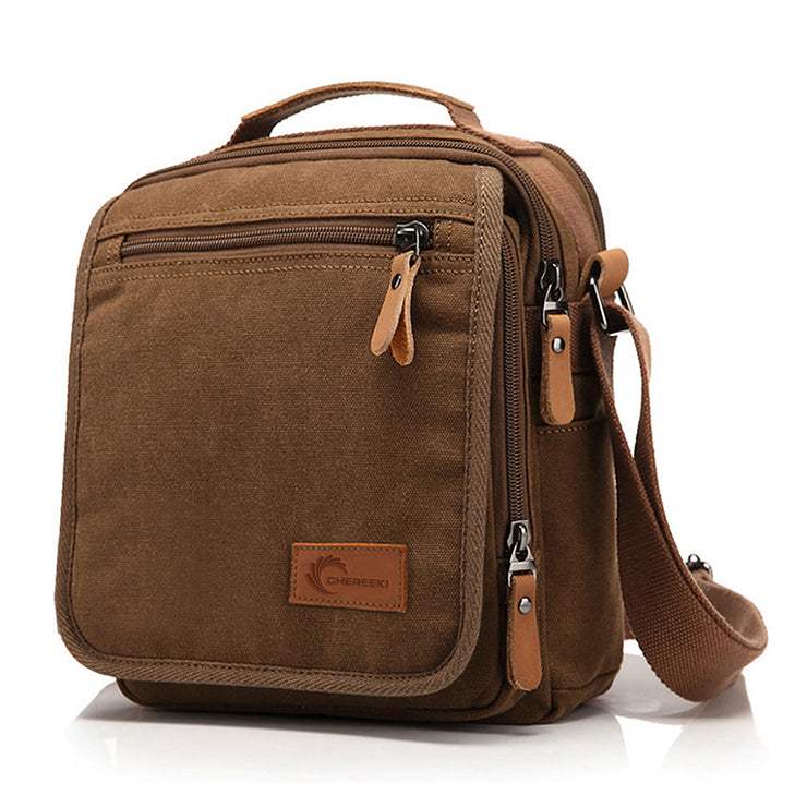 Canvas Shoulder Bag Messenger Bag with Multiple Pockets (Model: ML-003)