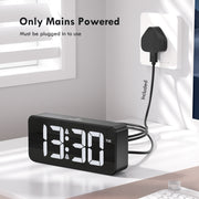 Mains Powered Alarm Clock with UK Plug (Model: E13)