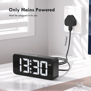 Mains Powered Alarm Clock with UK Plug (Model: E13)