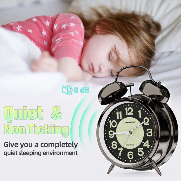 Retro Double Bell Alarm Clock (Model: CK6409Y)
