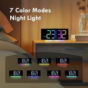 Curved Display RGB Night Light Alarm Clock with Europlug (Model: G10)