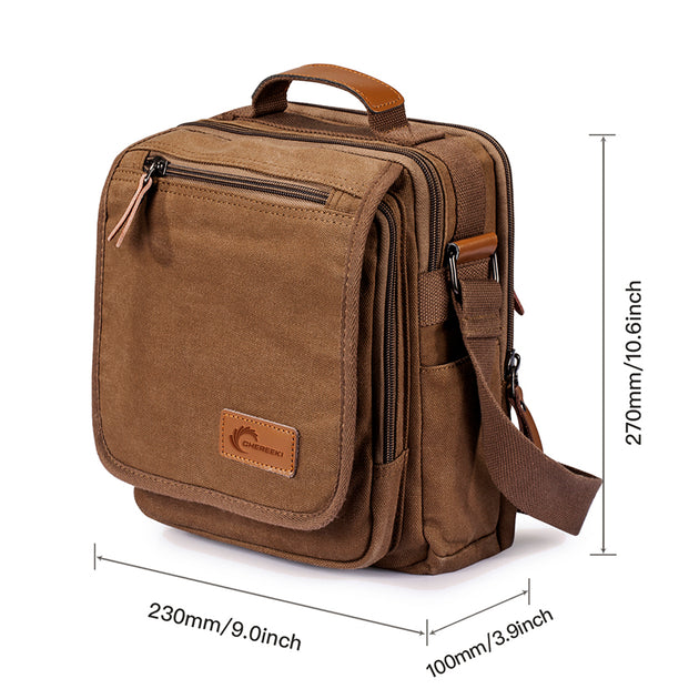 Canvas Shoulder Bag Messenger Bag with Multiple Pockets (Model: ML-003 ...