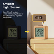 Wooden Battery-Operated Bedside Alarm Clock (Model: 2119)