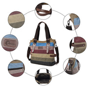 Multi-Color Canvas Women's Handbag (Model: L-045)