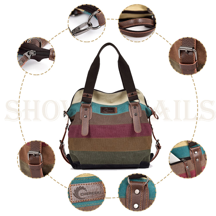 Multicolor Canvas Women's Handbag (Model: L-094)