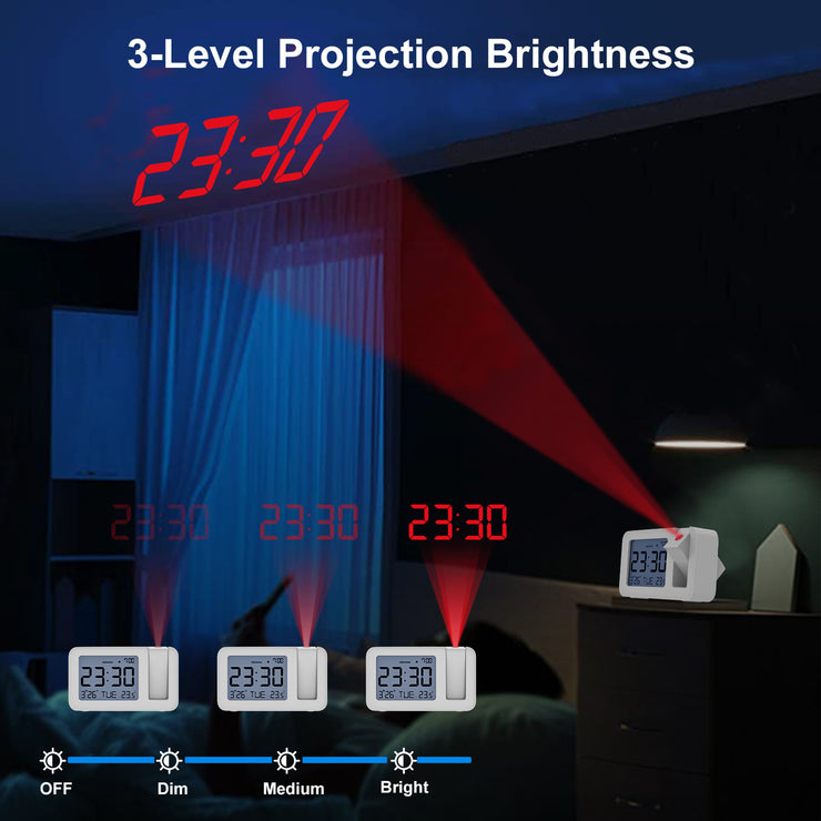 Projection Alarm Clock with Europlug (Model: 5235)
