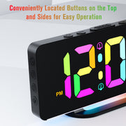 Mains Powered Alarm Clock with RGB Night Light with UK Plug (Model: 8822)