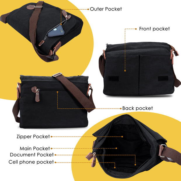 Men's Canvas Messenger Bag (Model: L-073)