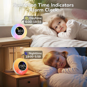 Children's Alarm Clock with RGB Nightlight with UK Plug (Model: EM5)