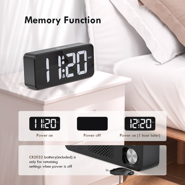 Mains Powered Alarm Clock with UK Plug (Model: E13)