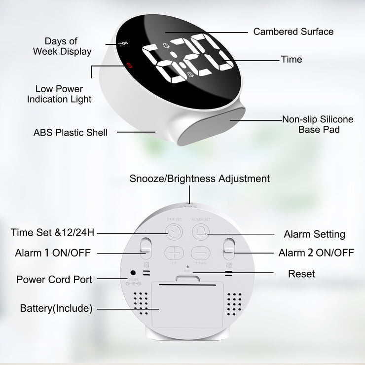 Modern Digital LED Bedside Alarm Clock with UK Plug (Model: 8816)