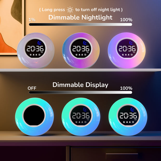 Children's Alarm Clock with RGB Nightlight with Europlug (Model: EM5)