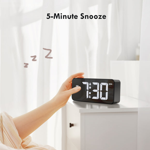 Mains Powered Alarm Clock with UK Plug (Model: E13)