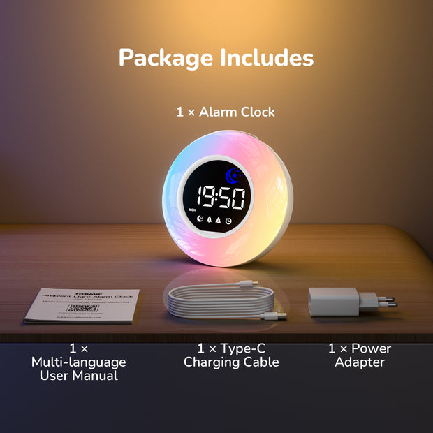 Children's Alarm Clock with RGB Nightlight with Europlug (Model: EM5)