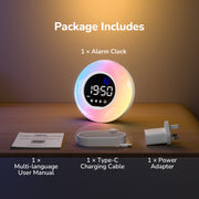 Children's Alarm Clock with RGB Nightlight with UK Plug (Model: EM5)