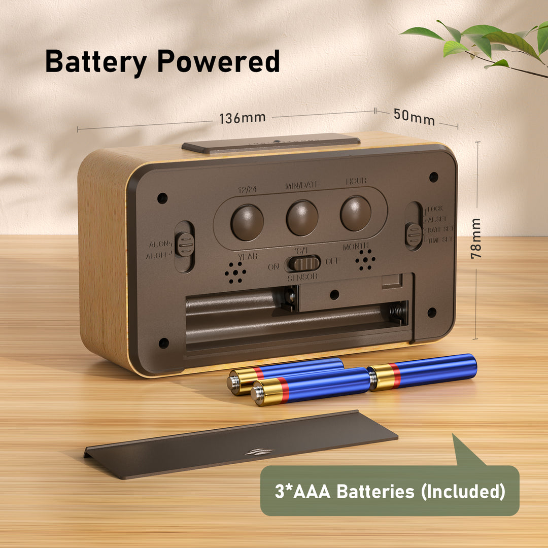 Wooden Digital Alarm Clock (Model: 1902) – CHEREEKI