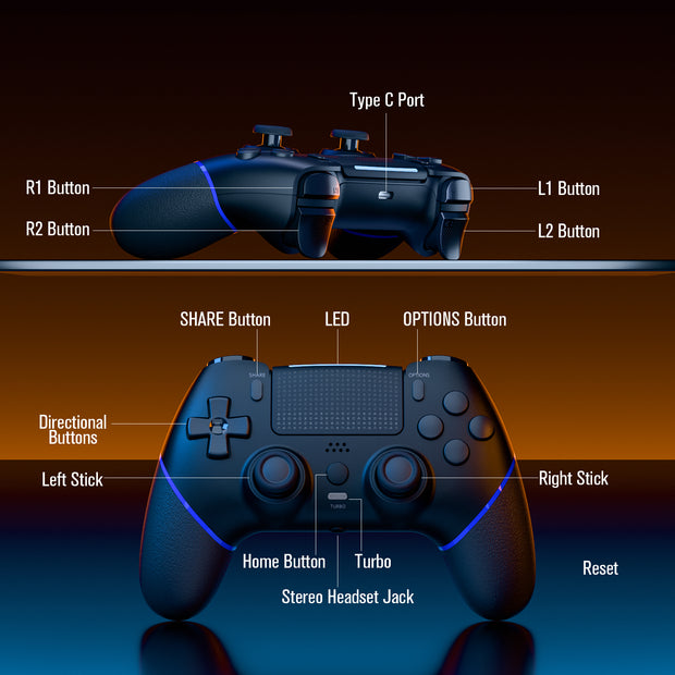 Wireless Controller for PS4 (Model: T48)