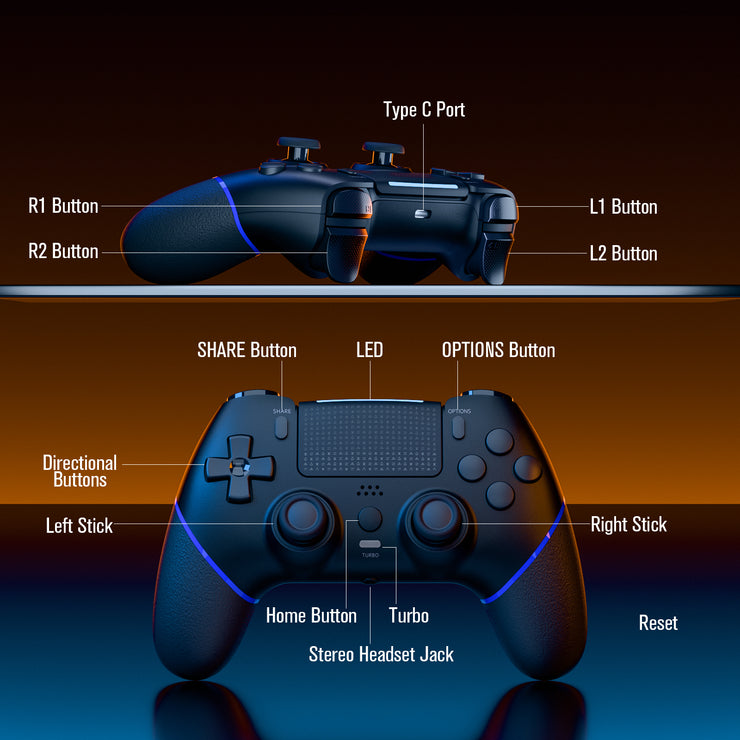 Wireless Controller for PS4 (Model: T48)