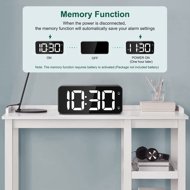 Mains Powered Alarm Clock with UK Plug (Model: 8813)